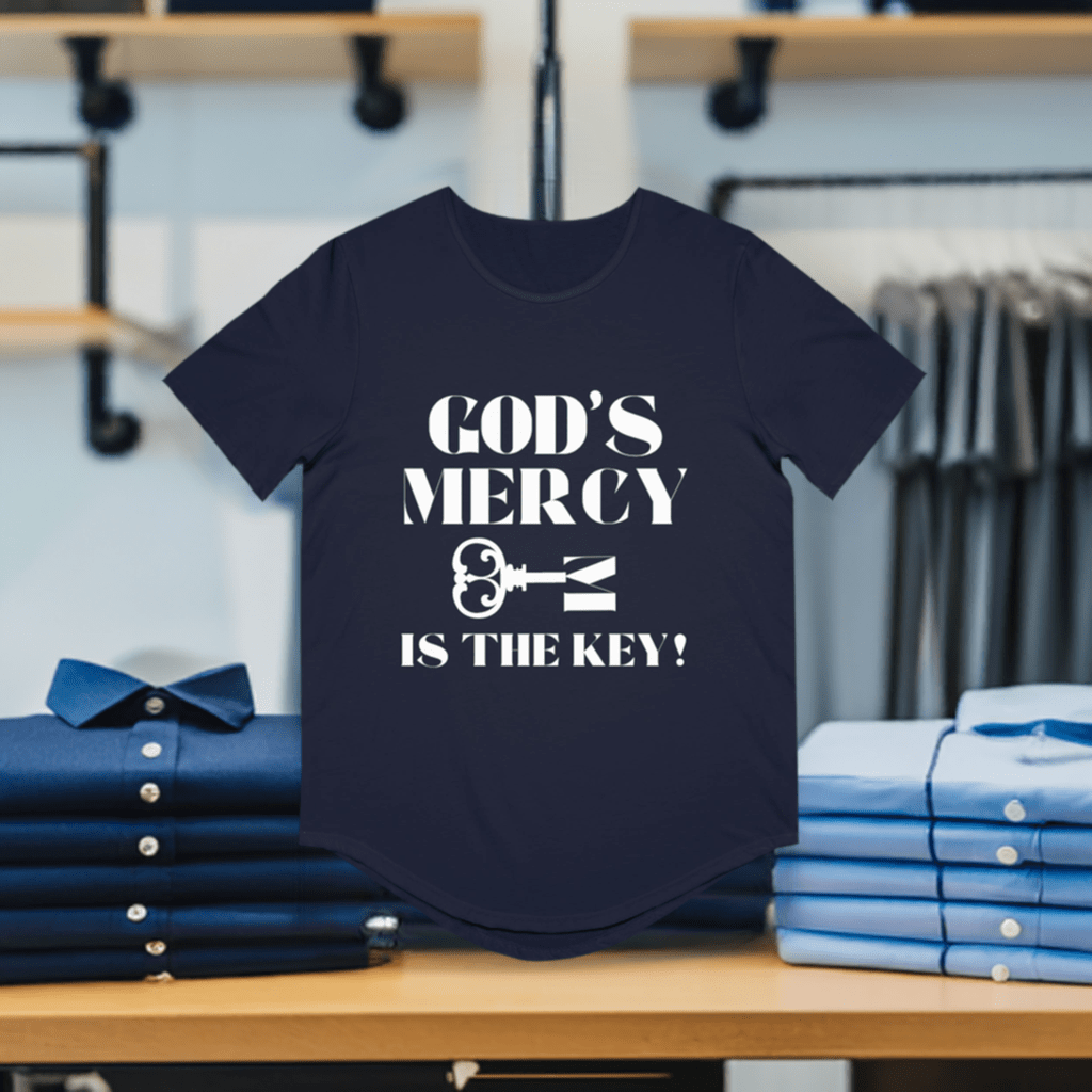 GOD'S MERCY Men's Jersey Curved Hem Tee - criminaljusticereformationalliancestore.com