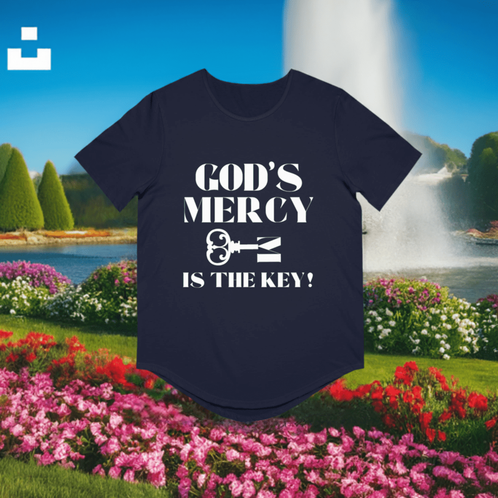 GOD'S MERCY Men's Jersey Curved Hem Tee - criminaljusticereformationalliancestore.com