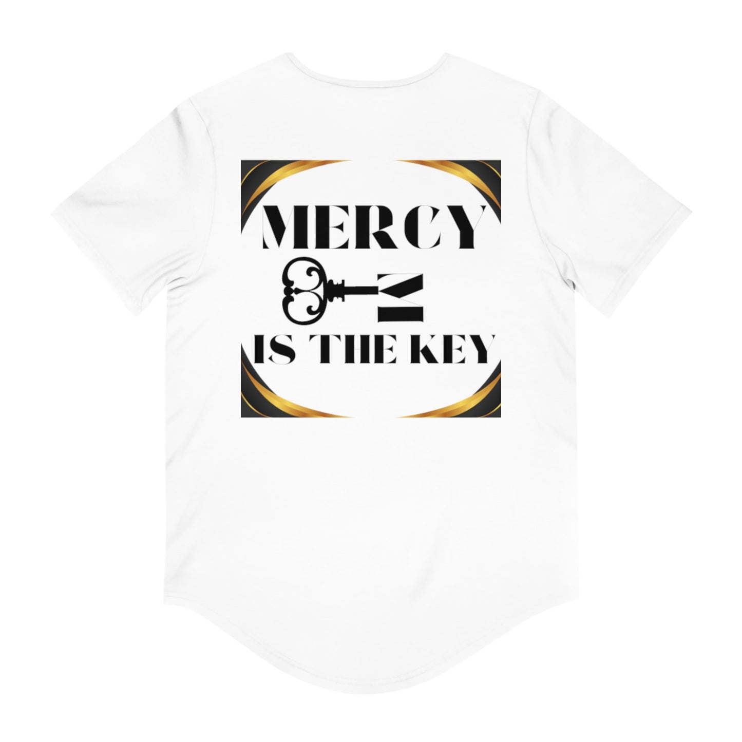 Men's Mercy Is The Key Jersey Curved Hem Tee - criminaljusticereformationalliancestore.com