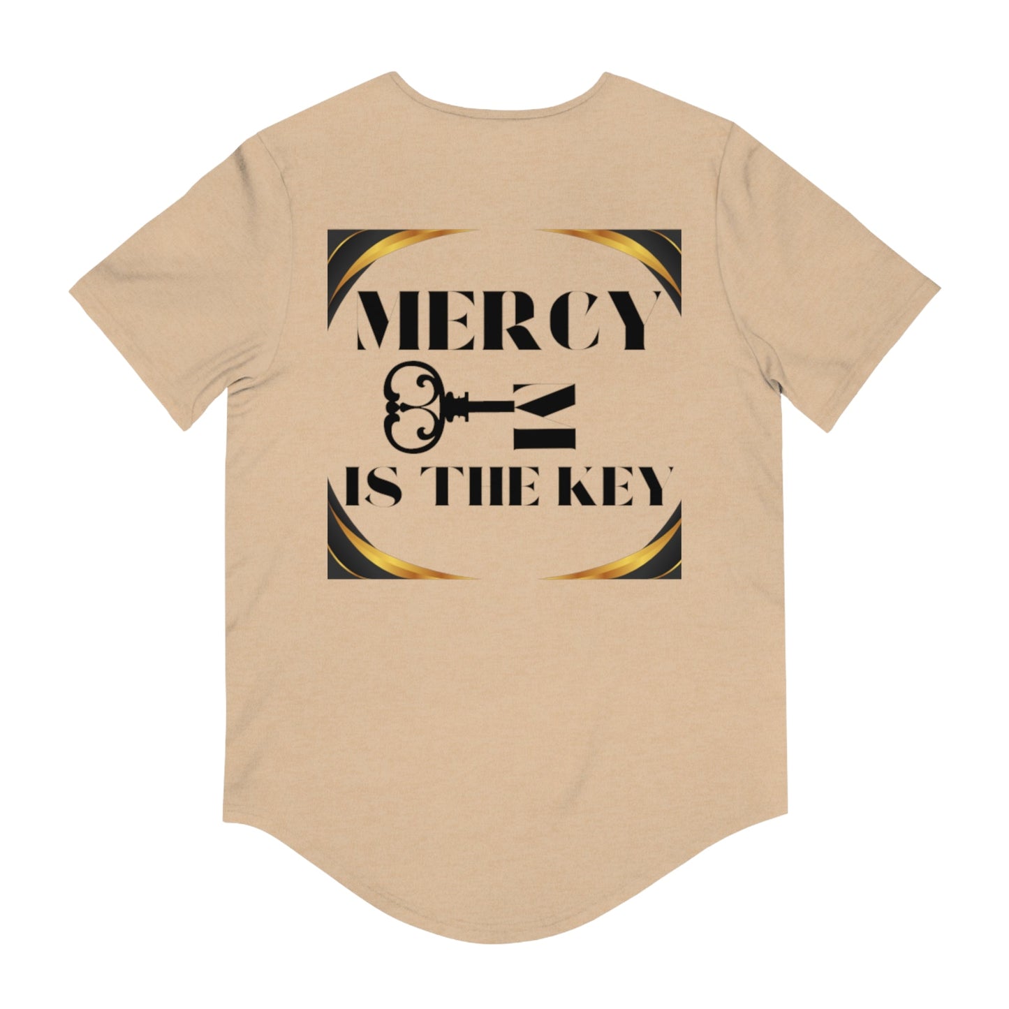 Men's Mercy Is The Key Jersey Curved Hem Tee - criminaljusticereformationalliancestore.com