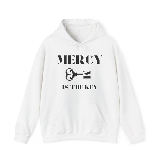 All Black Mercy Is The Key Unisex Heavy Blend™ Hooded Sweatshirt