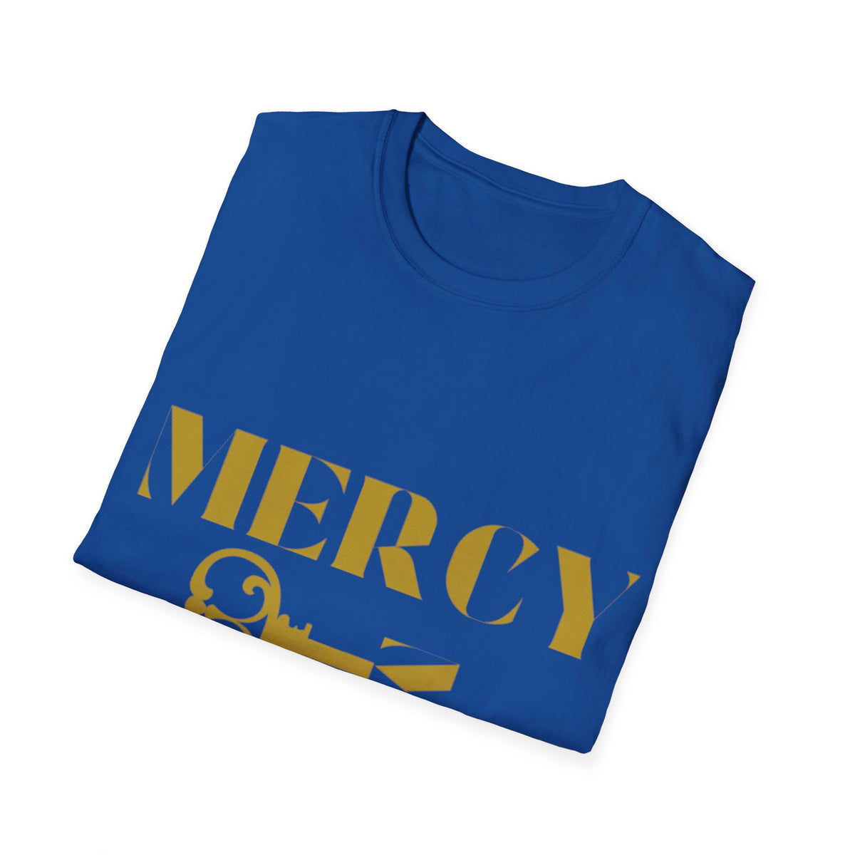 Gold Lettering Mercy Is The Key Unisex Softstyle T-Shirt