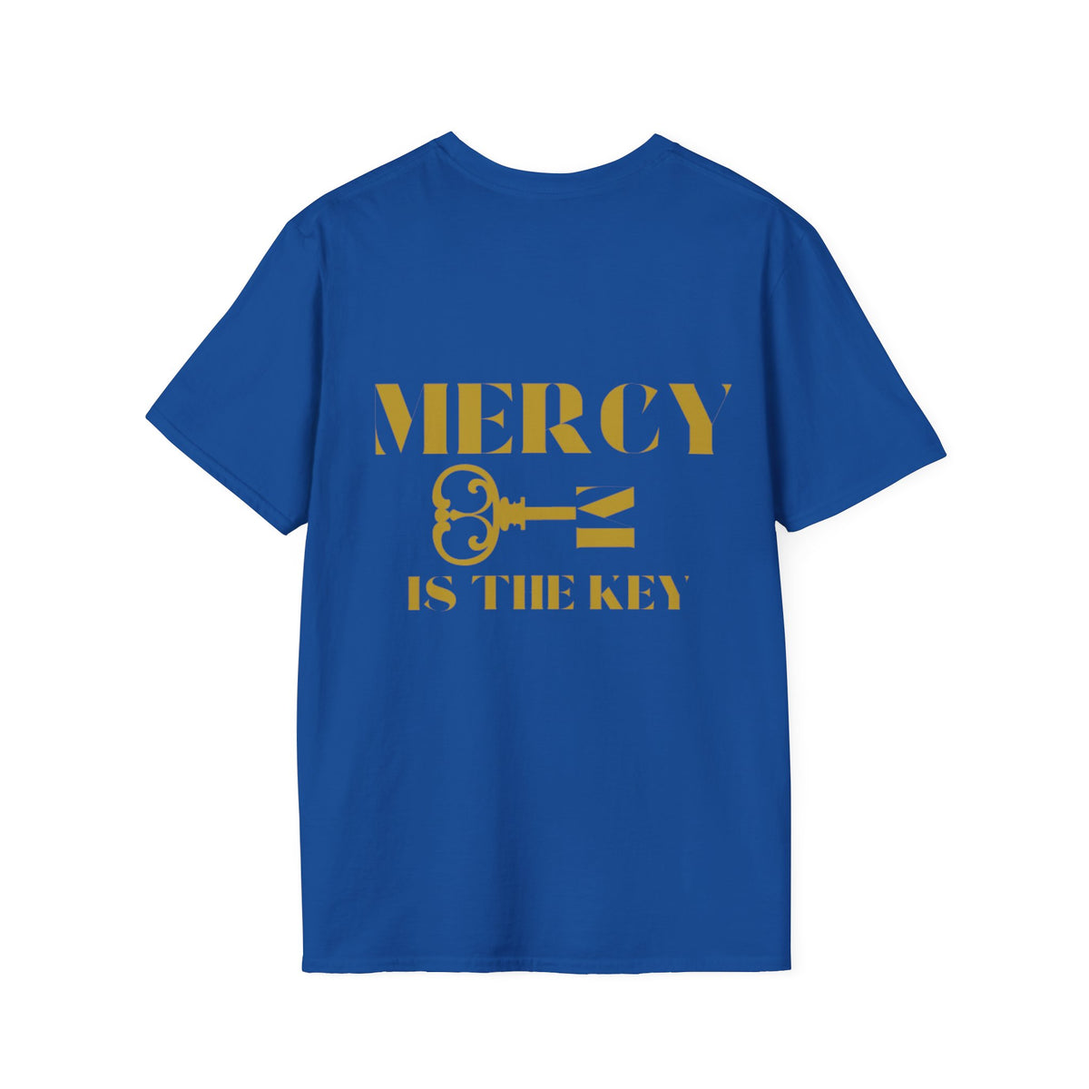 Gold Lettering Mercy Is The Key Unisex Softstyle T-Shirt