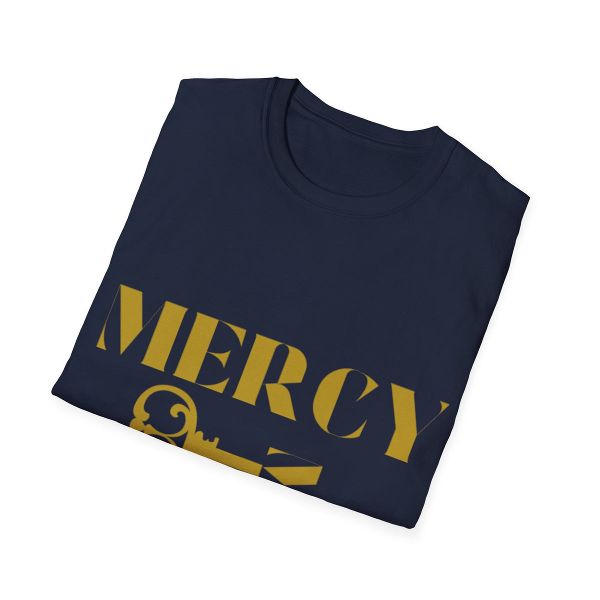 Gold Lettering Mercy Is The Key Unisex Softstyle T-Shirt