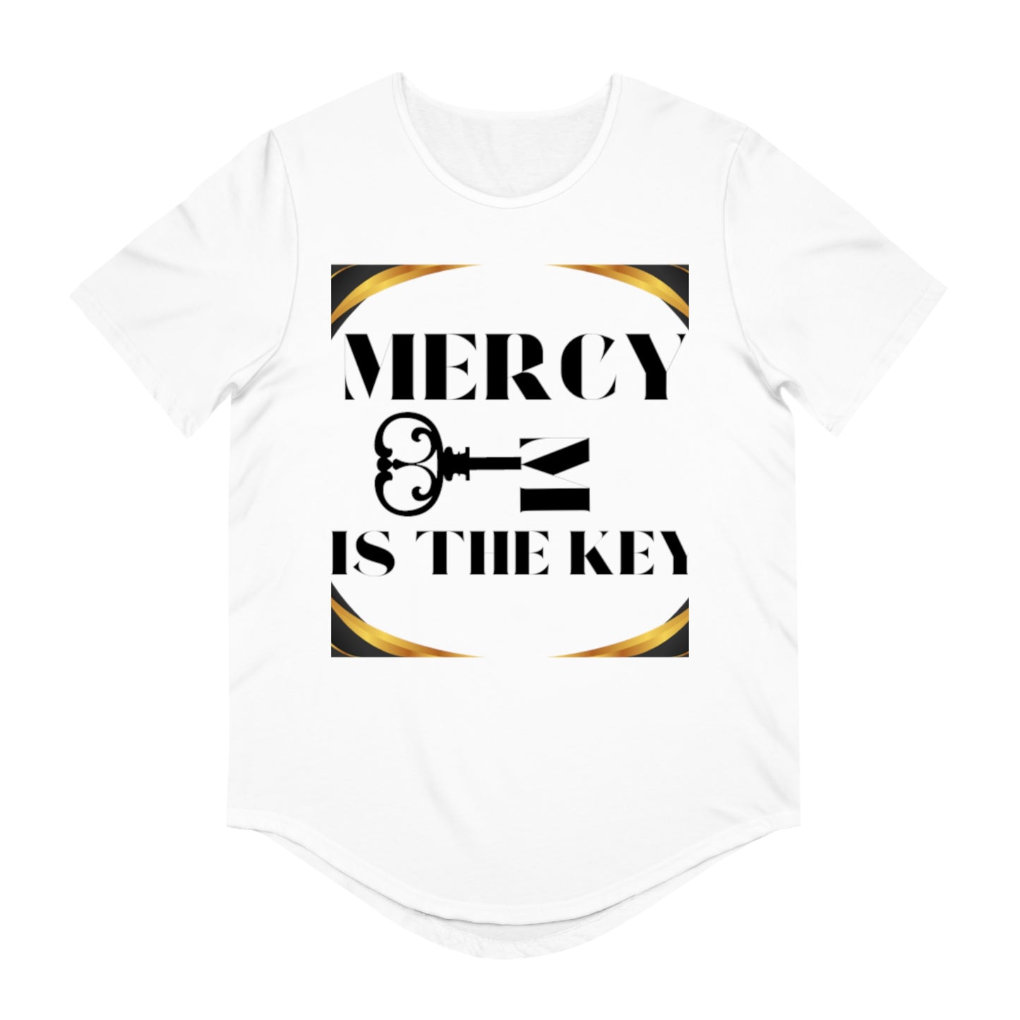 Men's Mercy Is The Key Jersey Curved Hem Tee