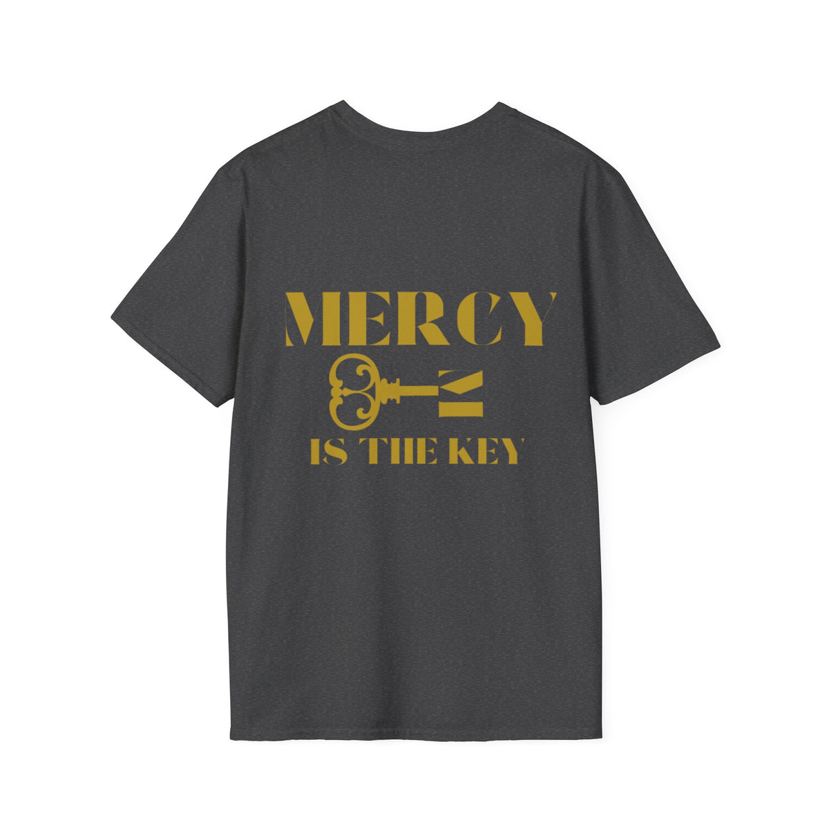 Gold Lettering Mercy Is The Key Unisex Softstyle T-Shirt
