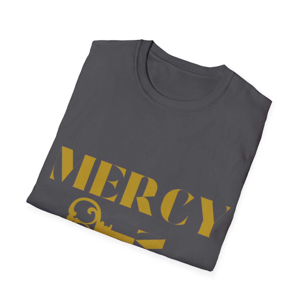 Gold Lettering Mercy Is The Key Unisex Softstyle T-Shirt