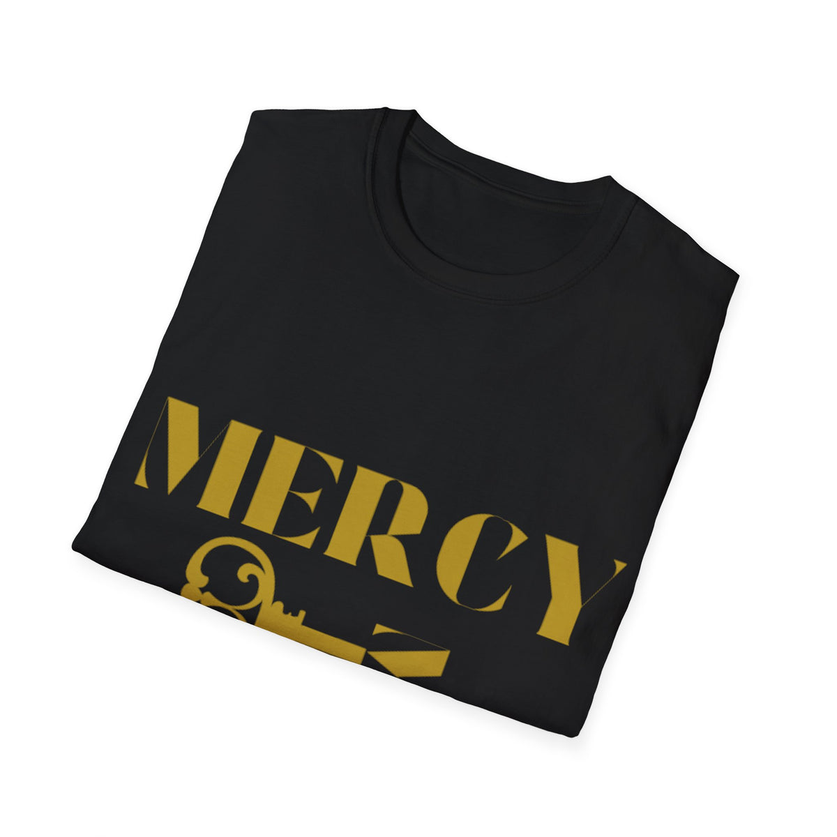 Gold Lettering Mercy Is The Key Unisex Softstyle T-Shirt