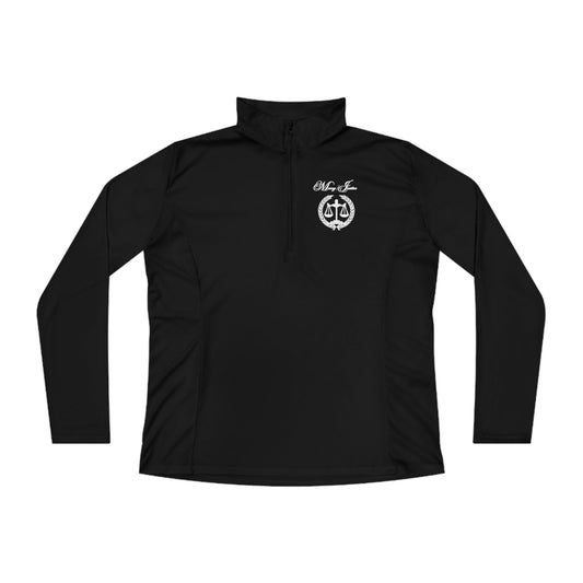 All White Mercy/Justice Ladies Quarter - Zip Pullover - criminaljusticereformationalliancestore.com
