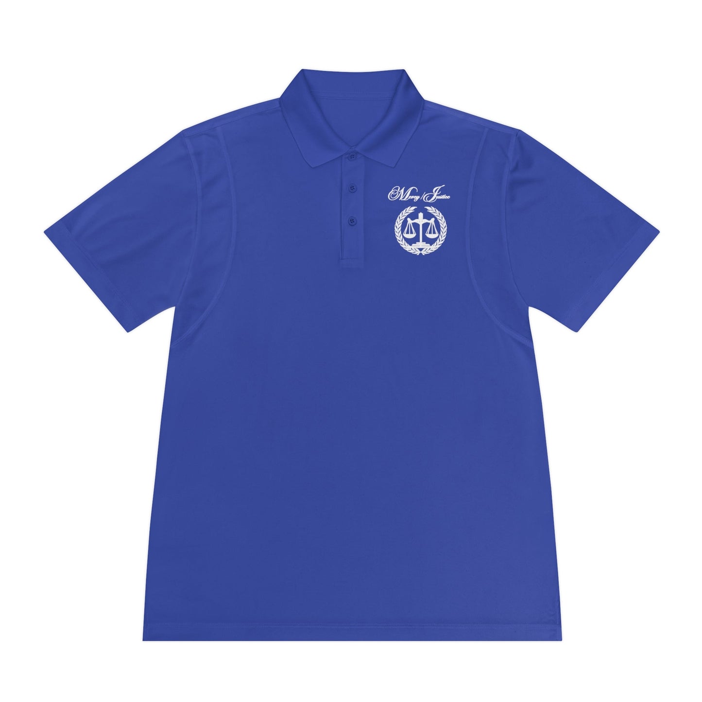 All White Mercy/Justice Men's Sport Polo Shirt - criminaljusticereformationalliancestore.com