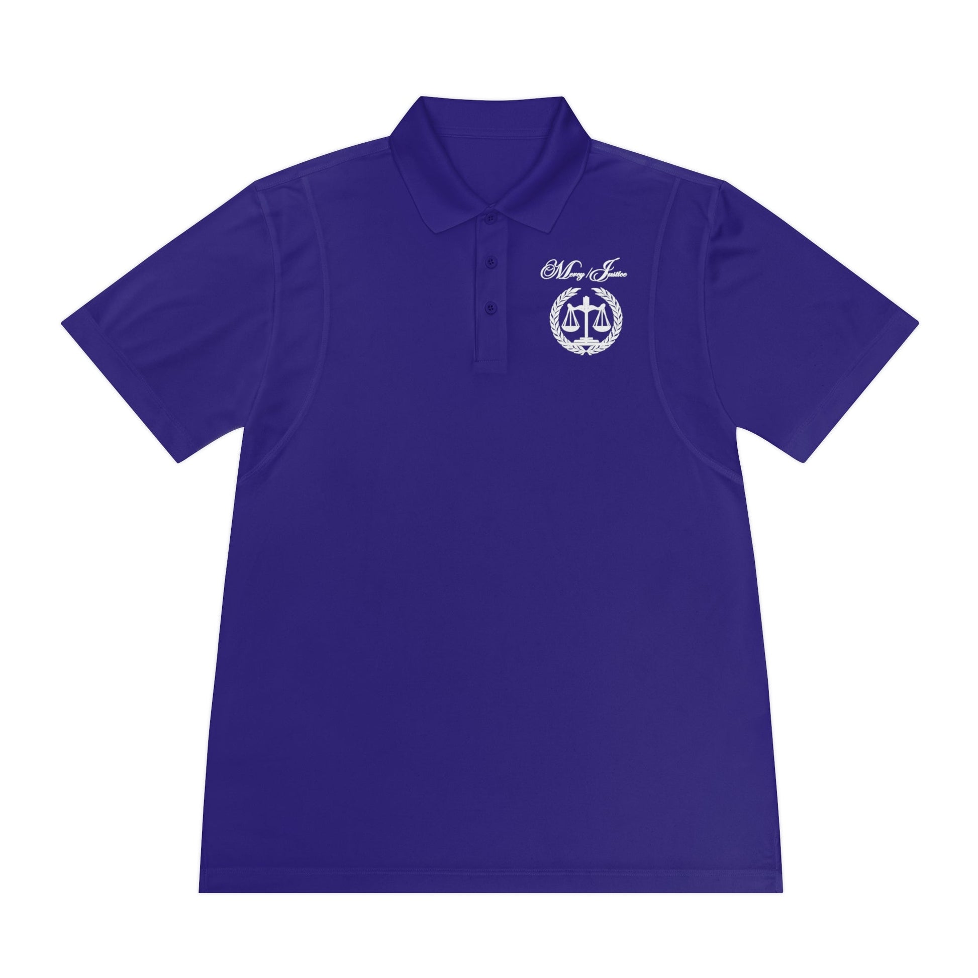 All White Mercy/Justice Men's Sport Polo Shirt - criminaljusticereformationalliancestore.com