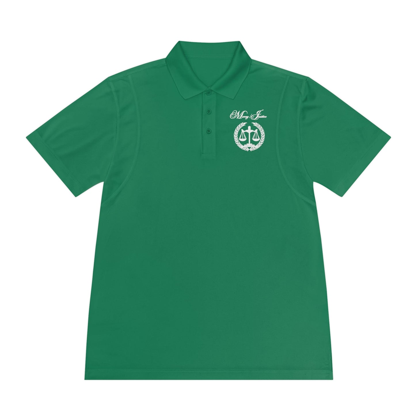 All White Mercy/Justice Men's Sport Polo Shirt - criminaljusticereformationalliancestore.com