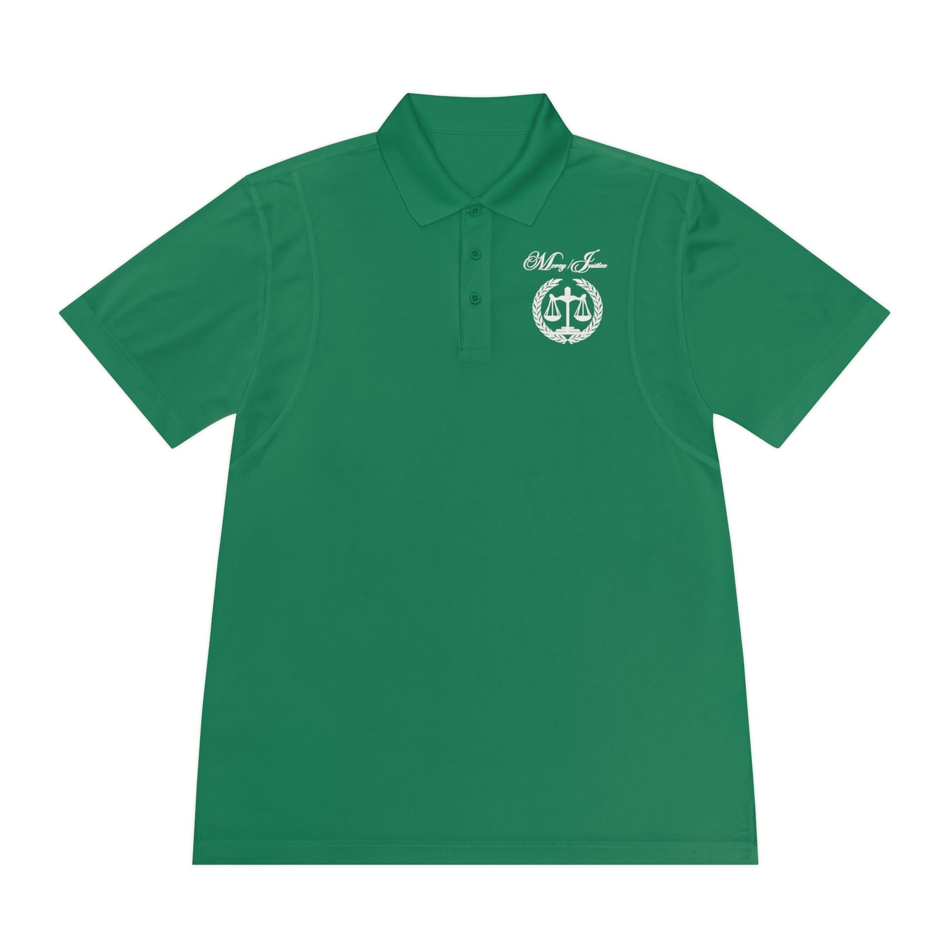 All White Mercy/Justice Men's Sport Polo Shirt - criminaljusticereformationalliancestore.com