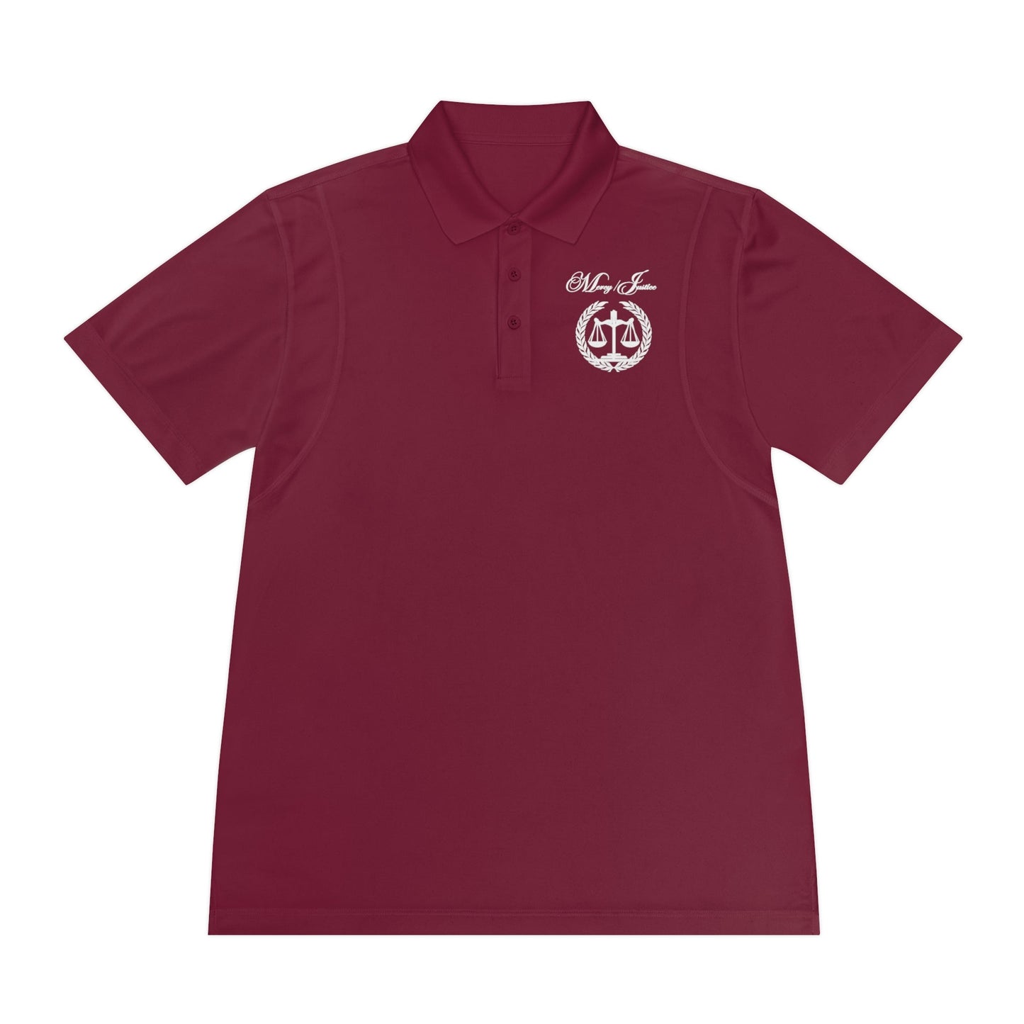 All White Mercy/Justice Men's Sport Polo Shirt - criminaljusticereformationalliancestore.com