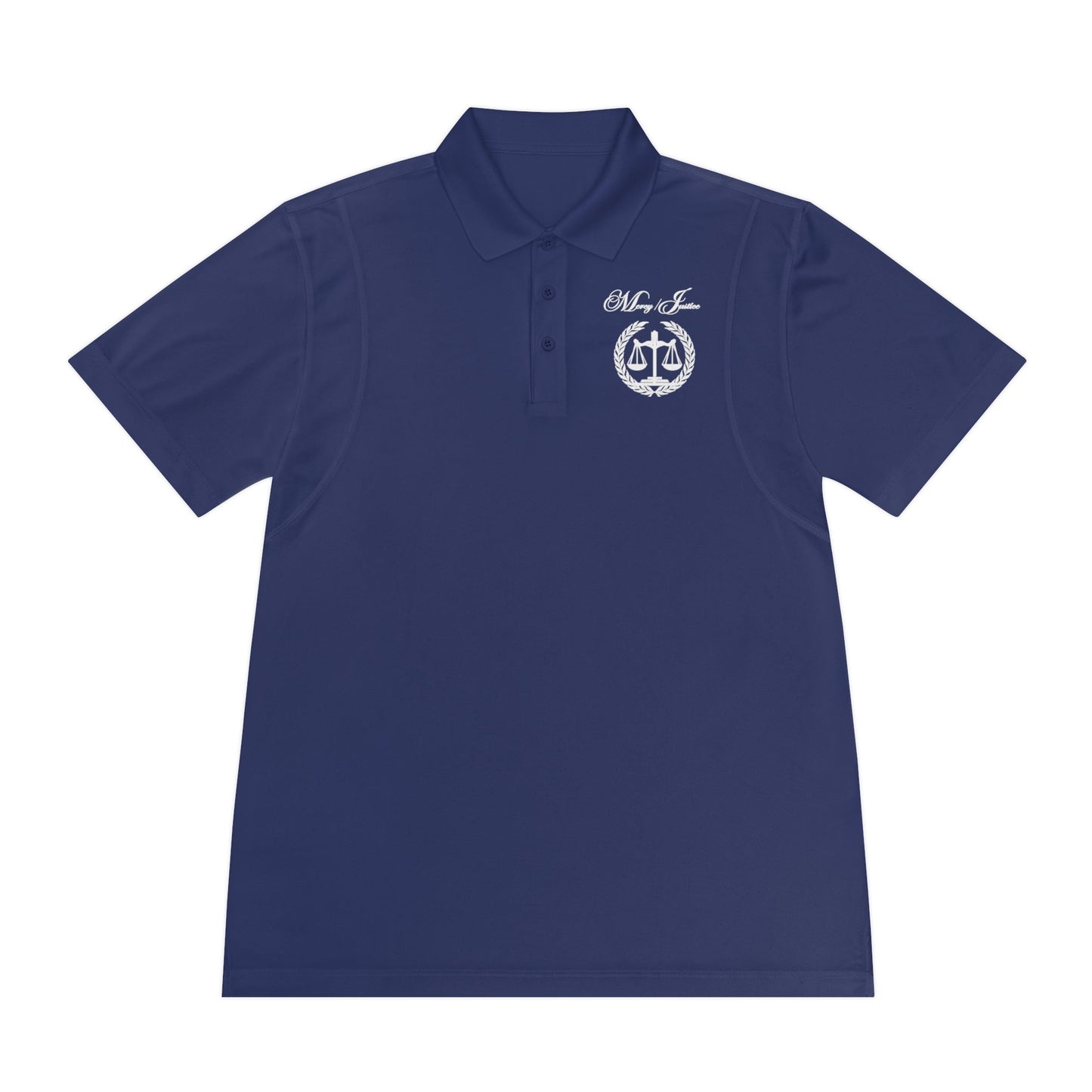 All White Mercy/Justice Men's Sport Polo Shirt - criminaljusticereformationalliancestore.com