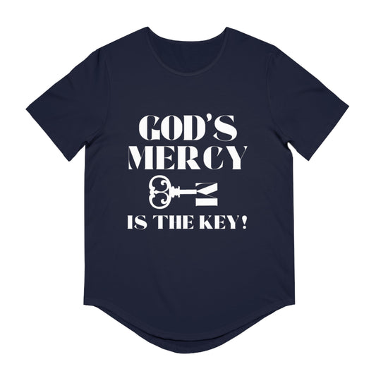 GOD'S MERCY Men's Jersey Curved Hem Tee - criminaljusticereformationalliancestore.com