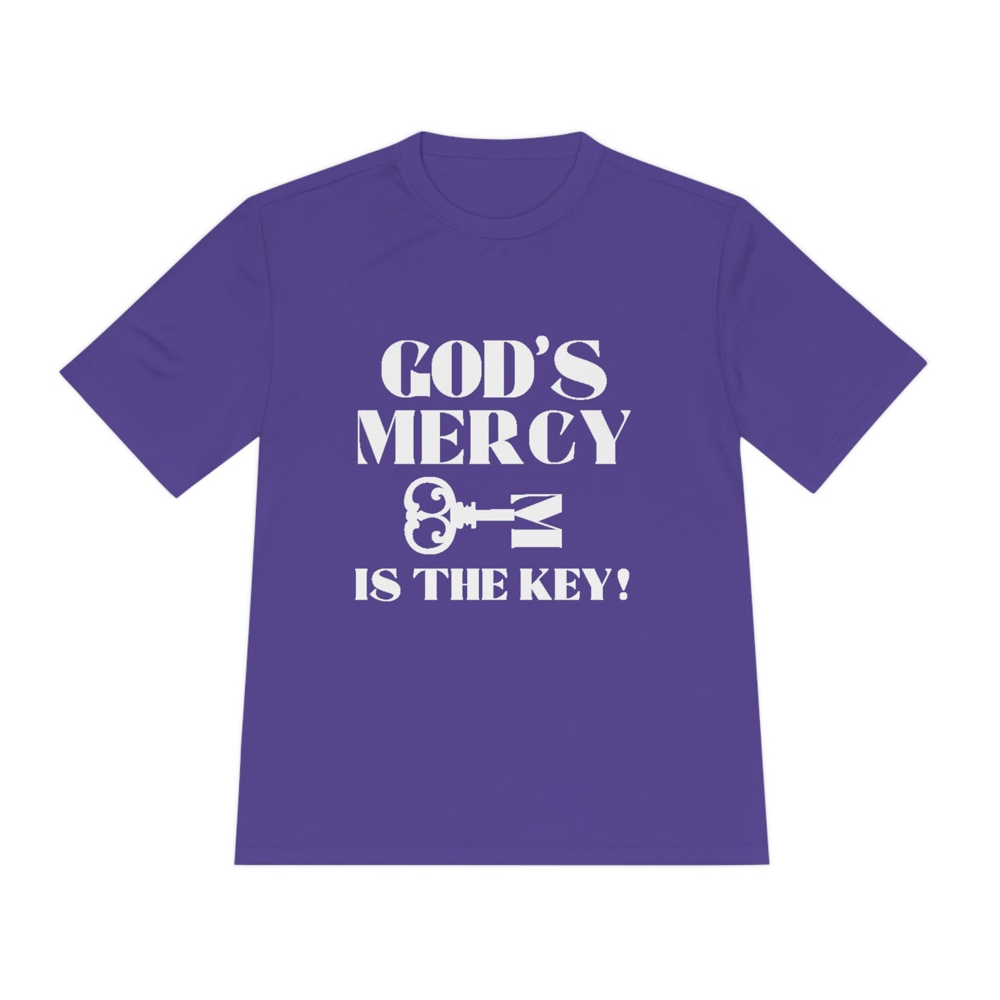 GOD'S MERCY White Lettering Unisex Moisture Wicking Tee - criminaljusticereformationalliancestore.com