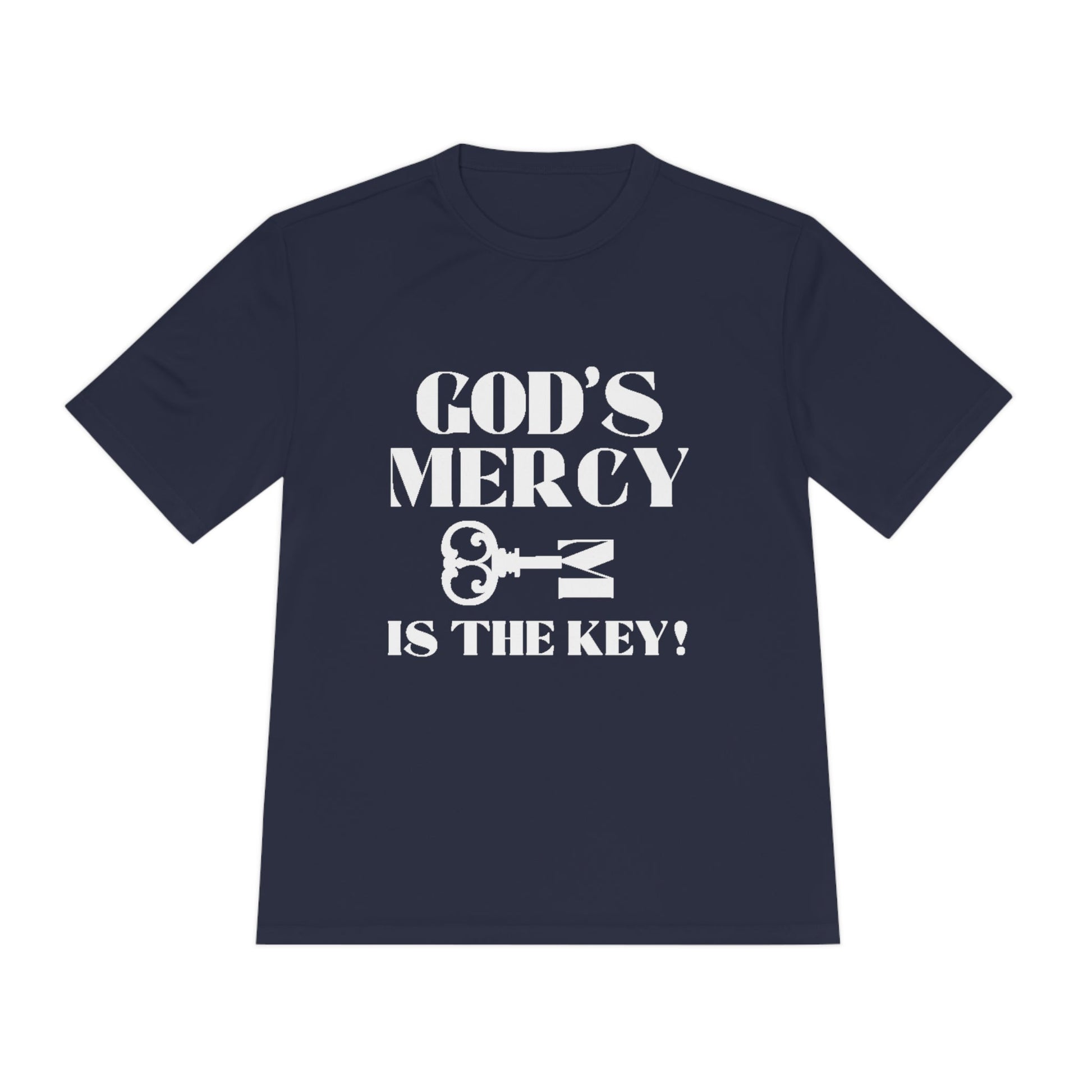 GOD'S MERCY White Lettering Unisex Moisture Wicking Tee - criminaljusticereformationalliancestore.com