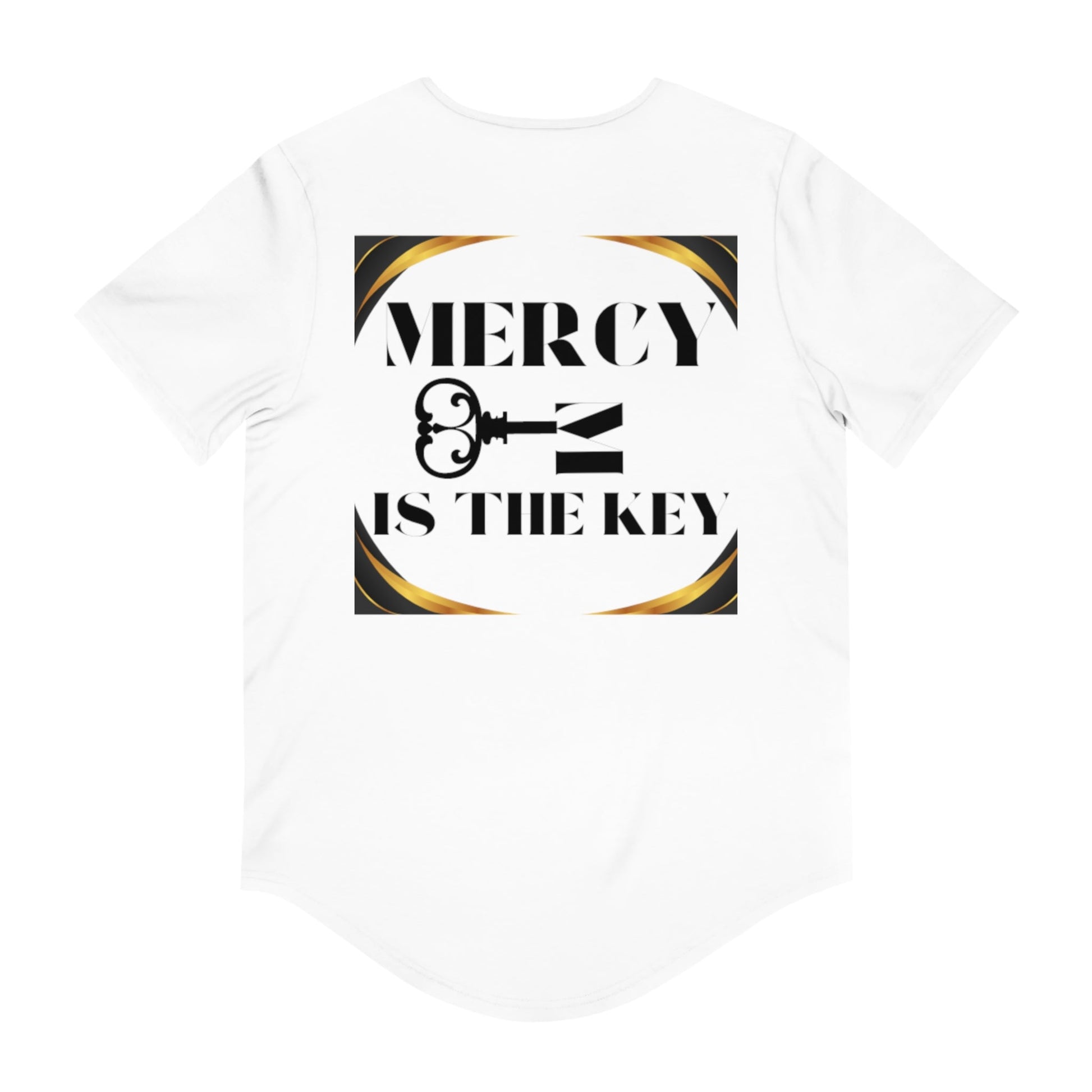 Men's Mercy Is The Key Jersey Curved Hem Tee - criminaljusticereformationalliancestore.com
