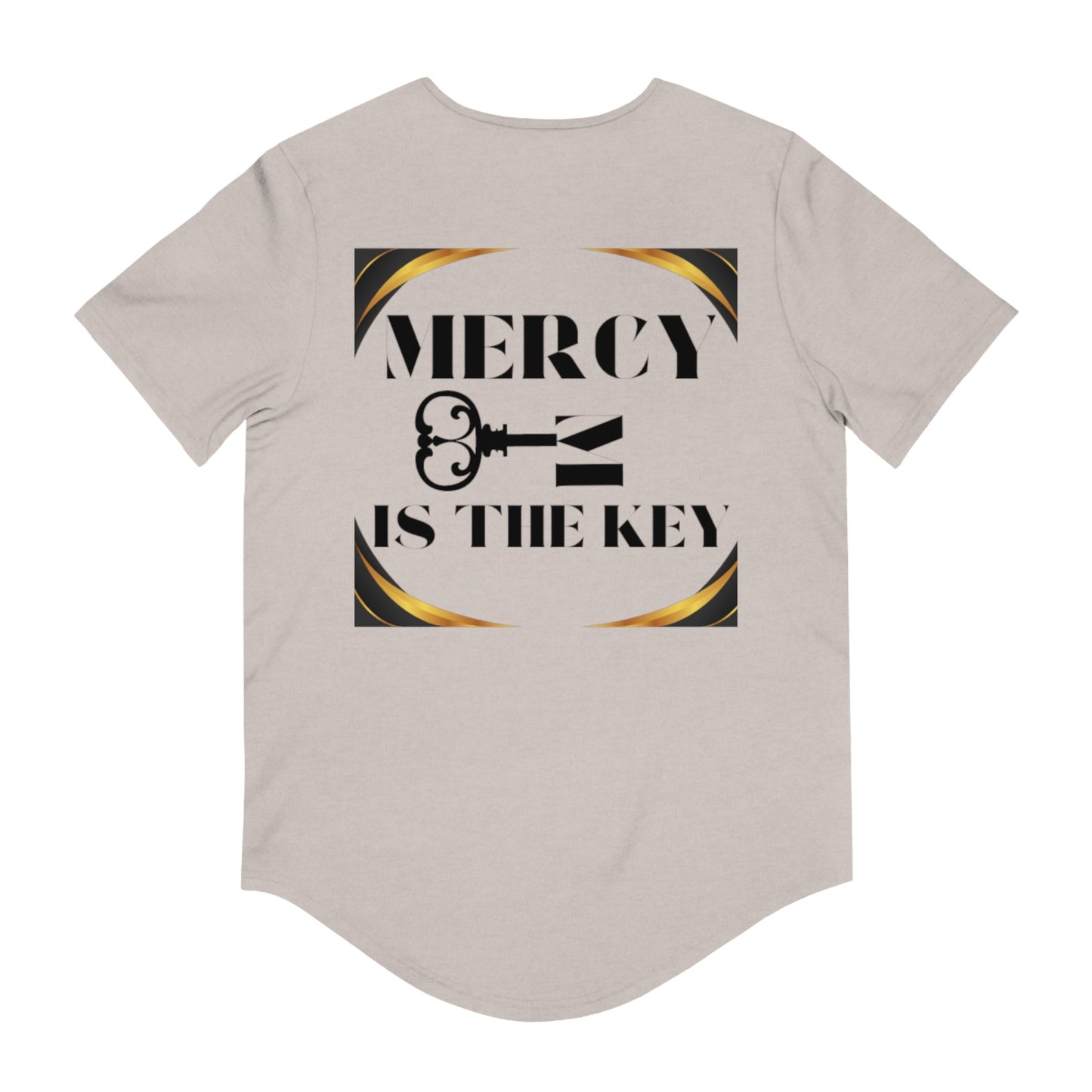 Men's Mercy Is The Key Jersey Curved Hem Tee - criminaljusticereformationalliancestore.com