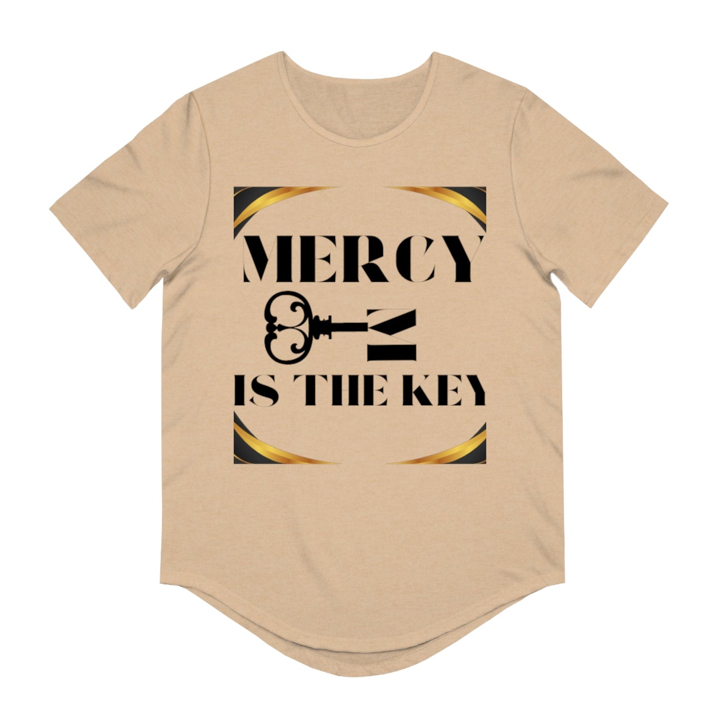Men's Mercy Is The Key Jersey Curved Hem Tee - criminaljusticereformationalliancestore.com