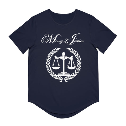 Men's White Jersey Curved Hem Tee - criminaljusticereformationalliancestore.com