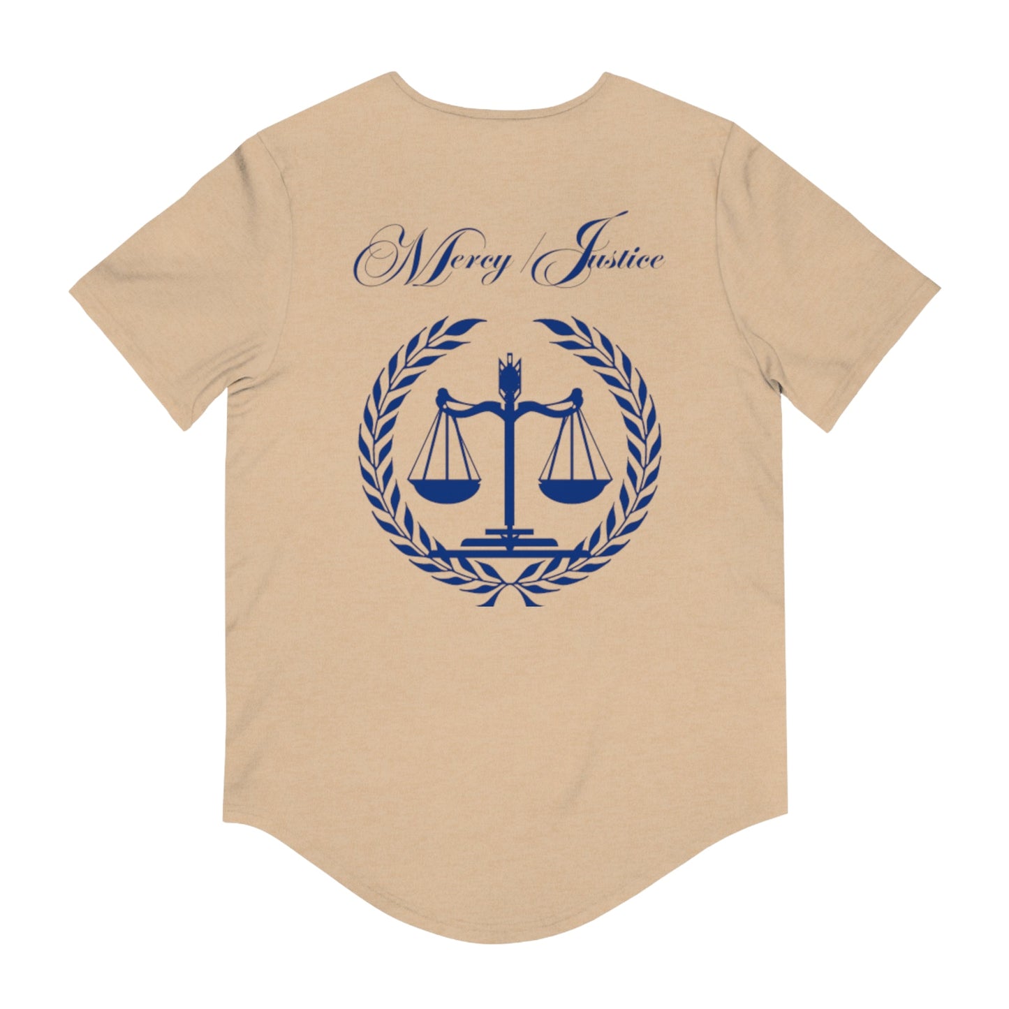 Mercy/Justice Navy Men's Jersey Curved Hem Tee - criminaljusticereformationalliancestore.com