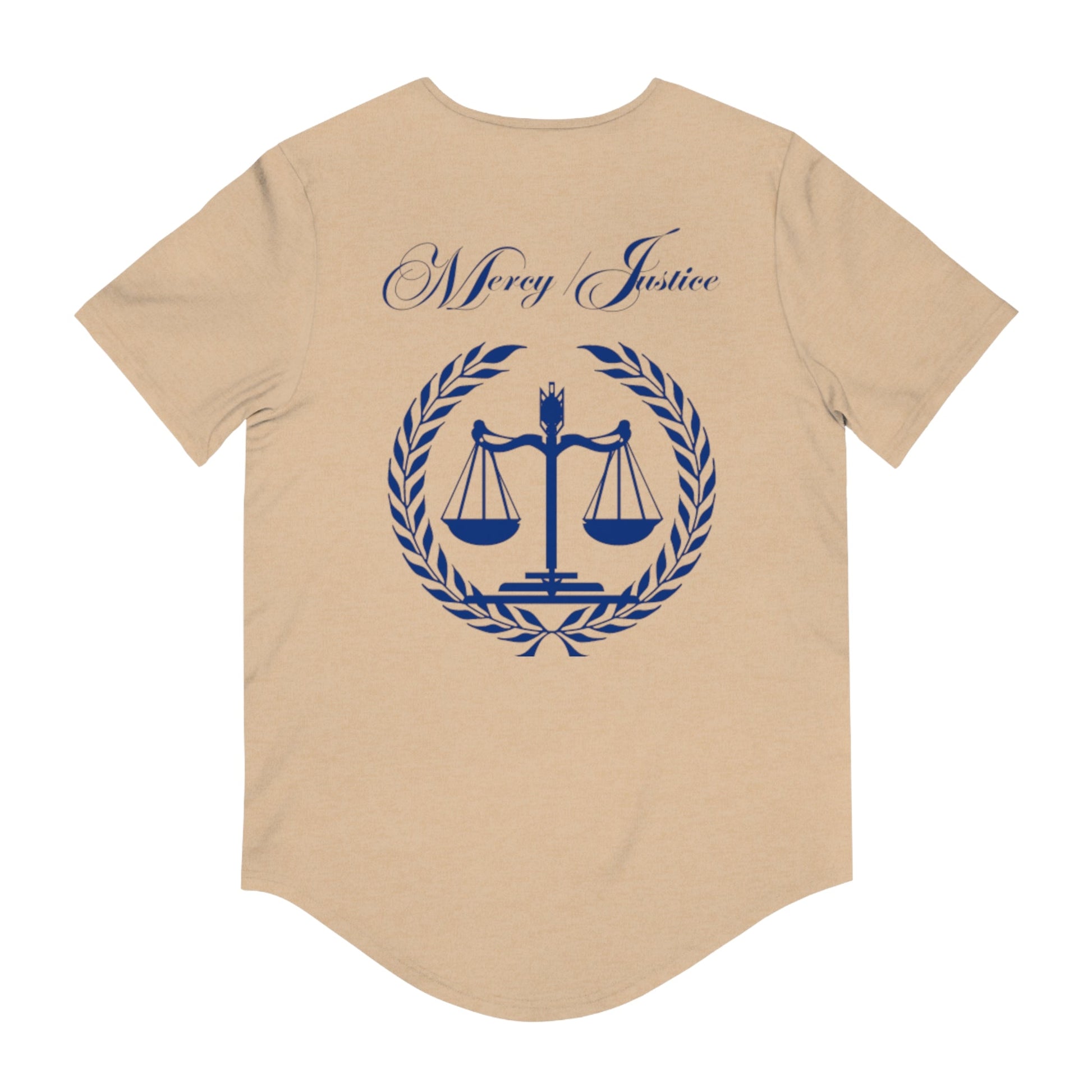 Mercy/Justice Navy Men's Jersey Curved Hem Tee - criminaljusticereformationalliancestore.com