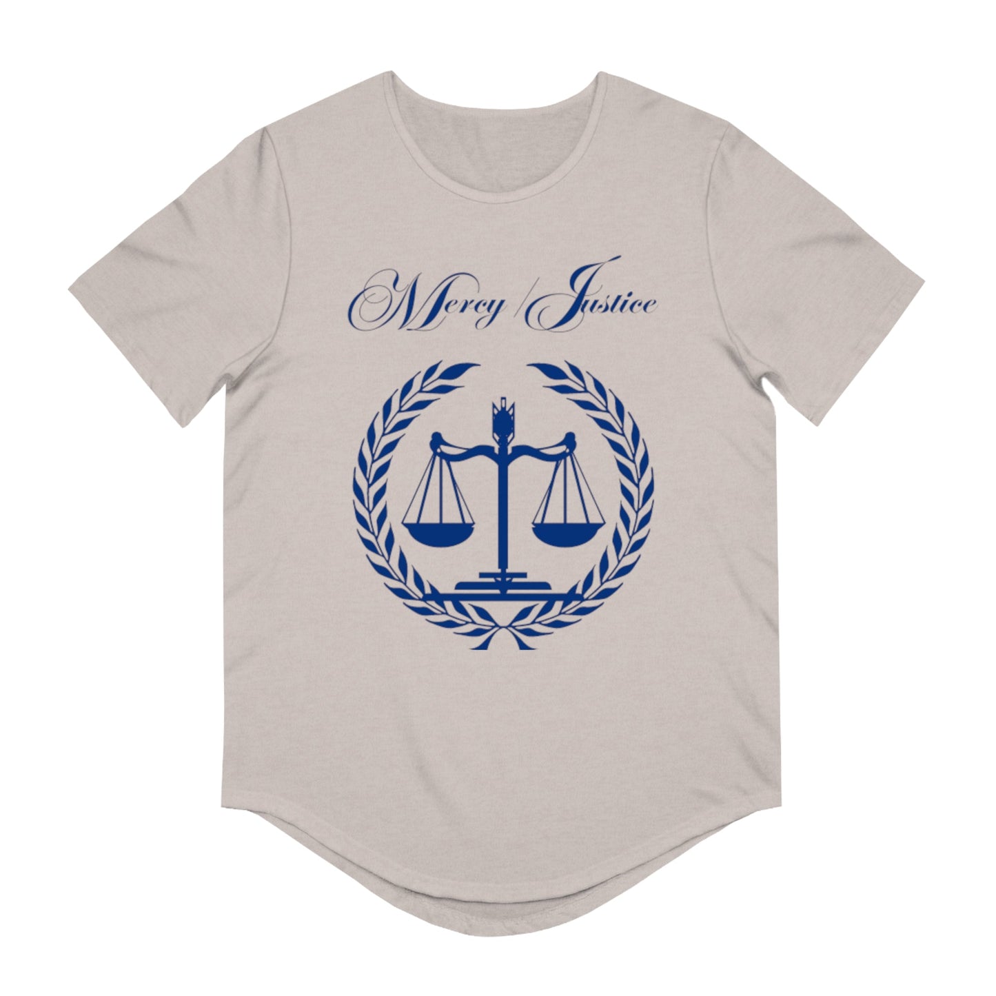 Mercy/Justice Navy Men's Jersey Curved Hem Tee - criminaljusticereformationalliancestore.com