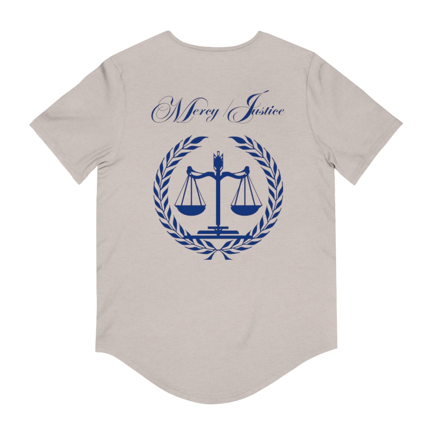Mercy/Justice Navy Men's Jersey Curved Hem Tee - criminaljusticereformationalliancestore.com