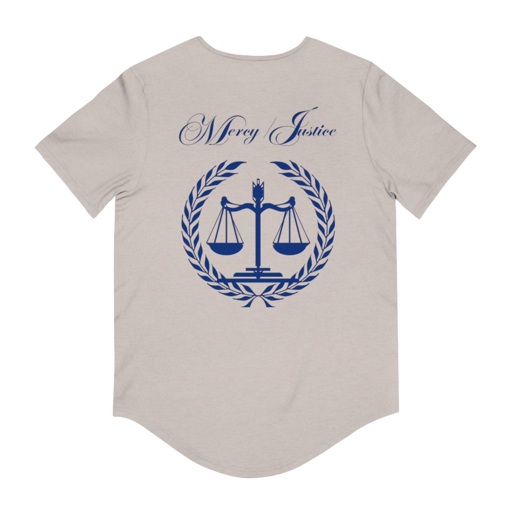 Mercy/Justice Navy Men's Jersey Curved Hem Tee - criminaljusticereformationalliancestore.com